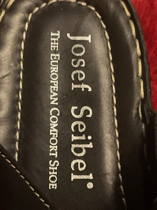 Josef Seibel Women’s Black Leather Slip-On Mules Size 7.5 Retail $175 Worn Once - Picture 5 of 5